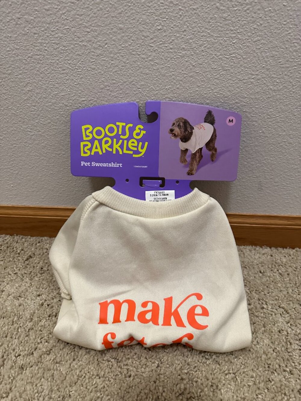 Make Fetch Happen Dog Sweatshirt Hoodie - Boots & Barkley™ M NWT